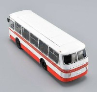 Масштабная модель 1:43 Городской автобус ЛАЗ-695Н,  белый, красный, с журналом №1, перевыпуск 2026 г. (Наши Автобусы. Modimio)