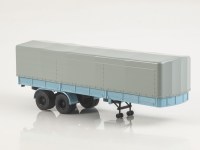 Масштабная модель 1:43 Советский двухосный бортовой полуприцеп с тентом МАЗ-5205, голубой Автоистория (АИСТ)