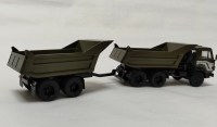 Сборная модель 1:43 Рама двухосного самосвального прицепа модели -8577, трансКИТ для кузова -5511 от Элекон (Клен)