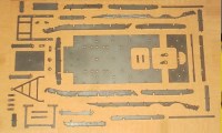 Сборная модель 1:43 Трехосный советский прицеп-тяжеловоз ЧМЗАП-5208 для перевозки спецтехники (Клен) 