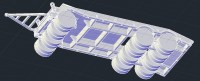Сборная модель 1:43 Трехосный советский прицеп-тяжеловоз ЧМЗАП-5208 для перевозки спецтехники (Клен) 
