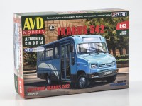  Сборная модель 1:43 Опытный автобус Икарус-542, Ikarus-542 на шасси ЗиЛ-5301ЕО, 1997 год (AVD Models, смола)