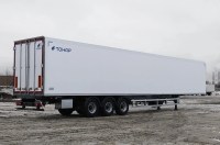 Сборная модель 1:43 Трехосный изотермический полуприцеп-фургон Тонар R3-16, модель -97855, длина 16,5 метров, для современных седельных тягачей (Клен)