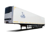 Сборная модель 1:43 Трехосный полуприцеп-рефрижиратор Тонар-974604, длина 16,5 метров, для современных седельных тягачей (Клен)