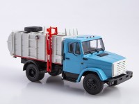 Масштабная модель 1:43 Мусоровоз с боковой загрузкой МКМ-2 (4333), на шасси автомобиля 4х2 ЗиЛ-4333, Автоистория (АИСТ)