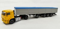 Сборная модель 1:43 Четырехосный полуприцеп-зерновоз Grunwald с вынесенной вперед осью, для современных седельных тягачей (Клен)