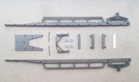 Сборная модель 1:43 Рама одноосного удлиненного полуприцепа для перевозки контейнеров ОдАЗ-885 (Клен)