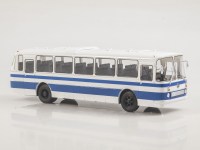 Масштабная модель 1:43 Междугородний автобус ЛАЗ-699Р, белый, синий, с журналом №15, перевыпуск 2026 г. (Наши Автобусы. Modimio)