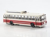  Масштабная модель 1:43 Двухдверный троллейбус ТБУ-1 с журналом №71, красный, желтый (Наши Автобусы. Modimio)