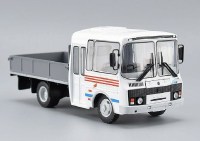 Масштабная модель 1:43 Грузовой внутризаводской автобус ПАЗ-3205-30К с журналом Спецвыпуск №18 (Наши Автобусы. Modimio)