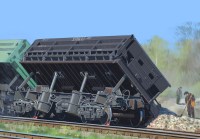 Масштабная модель 1:87 Четырехосный вагон-самосвал, модель 31-656 с журналом Спецвыпуск №6 (Наши Поезда. Modimio)