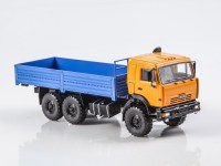  Масштабная модель 1:43 Трехосный полноприводный бортовой грузовик 6х6 КАМАЗ-43118, новый кузов, оранжевый, синий, Start Scale Models (SSM)