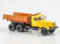 Масштабная модель 1:43 Советский трехосный самосвал 6х4 КрАЗ-256Б1, желтый, оранжевый, Start Scale Models (SSM)