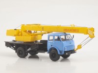 Масштабная модель 1:43 Автокран КС-3577 на шасси 4х2 МАЗ-5334, голубой, желтый, Start Scale Models (SSM)